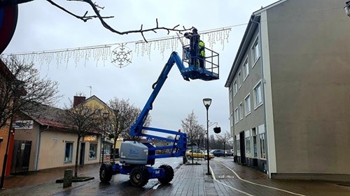 Juldekoration över Storgatan