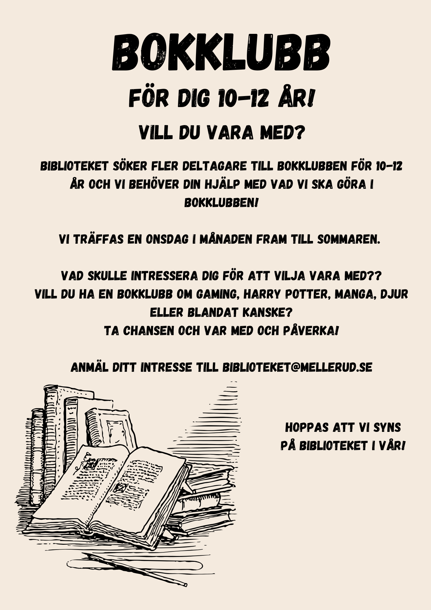 Bokklubbsaffisch våren 2026