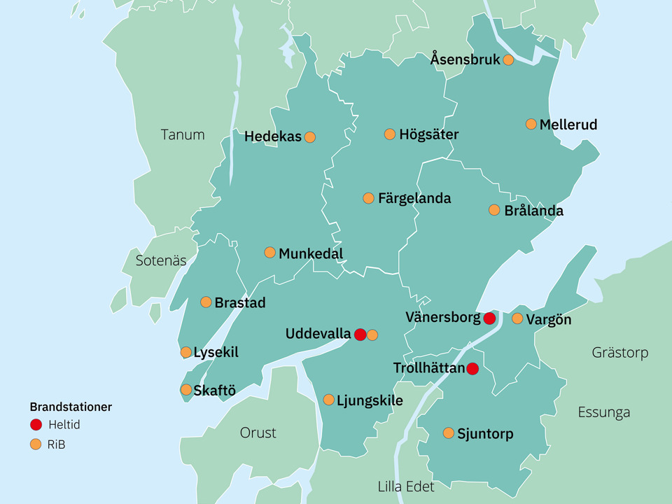 Karta Räddningstjänsten Fyrbodal
