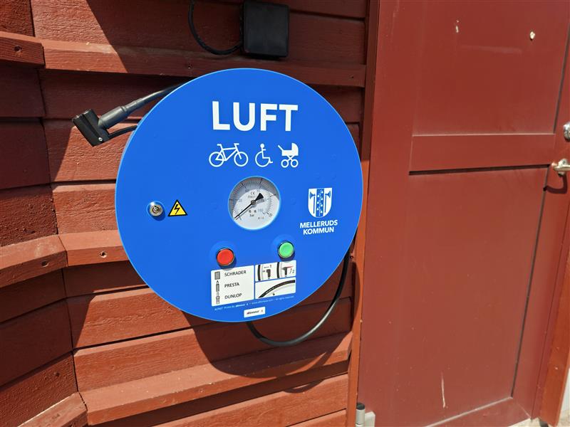 Cykelpump på torgbyggnaden i Mellerud