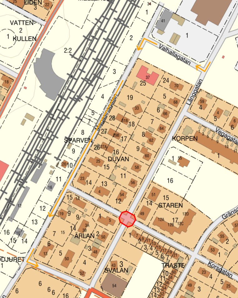 Trafikomledning Långgatan 20260427