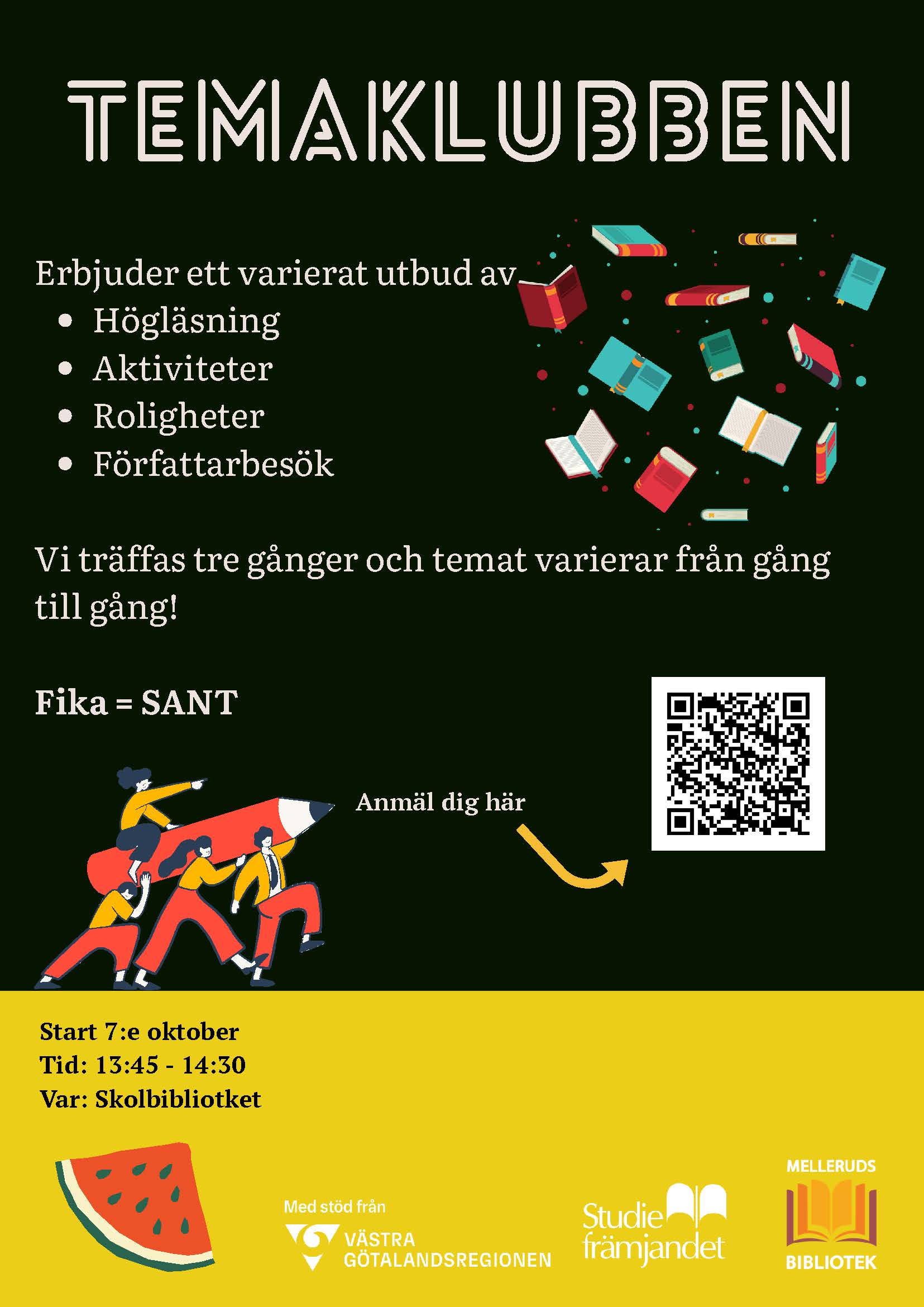 Temaklubben, samma information som i texten ovan.